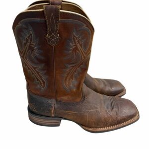 Ariat Men's QuickDraw square toe Brown and Blue Western Boots size 14